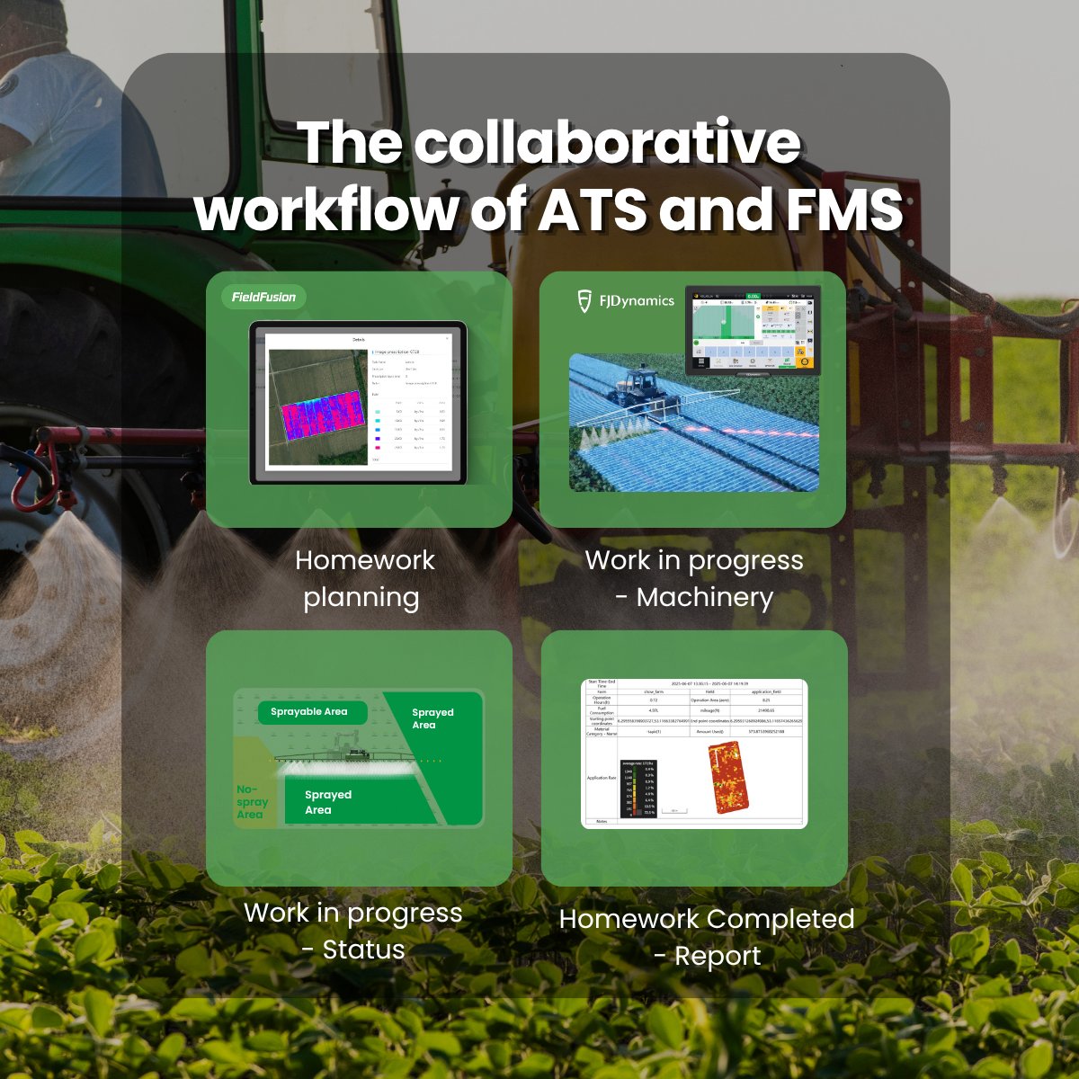 FieldFusion_Ag's tweet image. Every drop counts.
With FieldFusion connected to the spraying system, growers can turn prescription data into precise field action, reduce chemical waste, and improve operational efficiency.@FJDynamics 
#PrecisionFarming #SmartSpraying #FieldFusion
