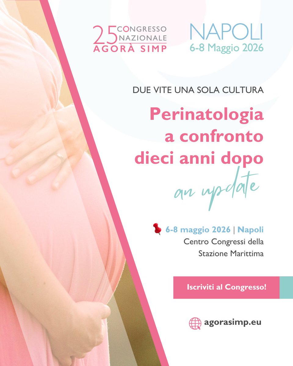SIMPerinatale's tweet photo. Il più importante appuntamento nazionale in #MedicinaPerinatale è sempre più vicino.

🚨 Manca poco ad #AgoraSIMP 2026!
✅ Aggiornamento scientifico e confronto al centro del programma.

ISCRIVITI AL CONGRESSO!
👉 https://t.co/cD5dUI5Lpg

#Perinatologia #CongressoECM https://t.co/mi9TONx41A
