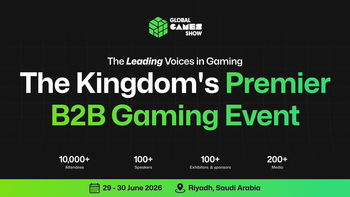 KEYDifference's tweet photo. REMINDER:

Global Games Show, Riyadh 2026 — in media partnership with Key Difference Wire.

📆 June 29–30, 2026
📍Riyadh, Saudi Arabia

Register NOW! https://t.co/MhVu8HJYYQ