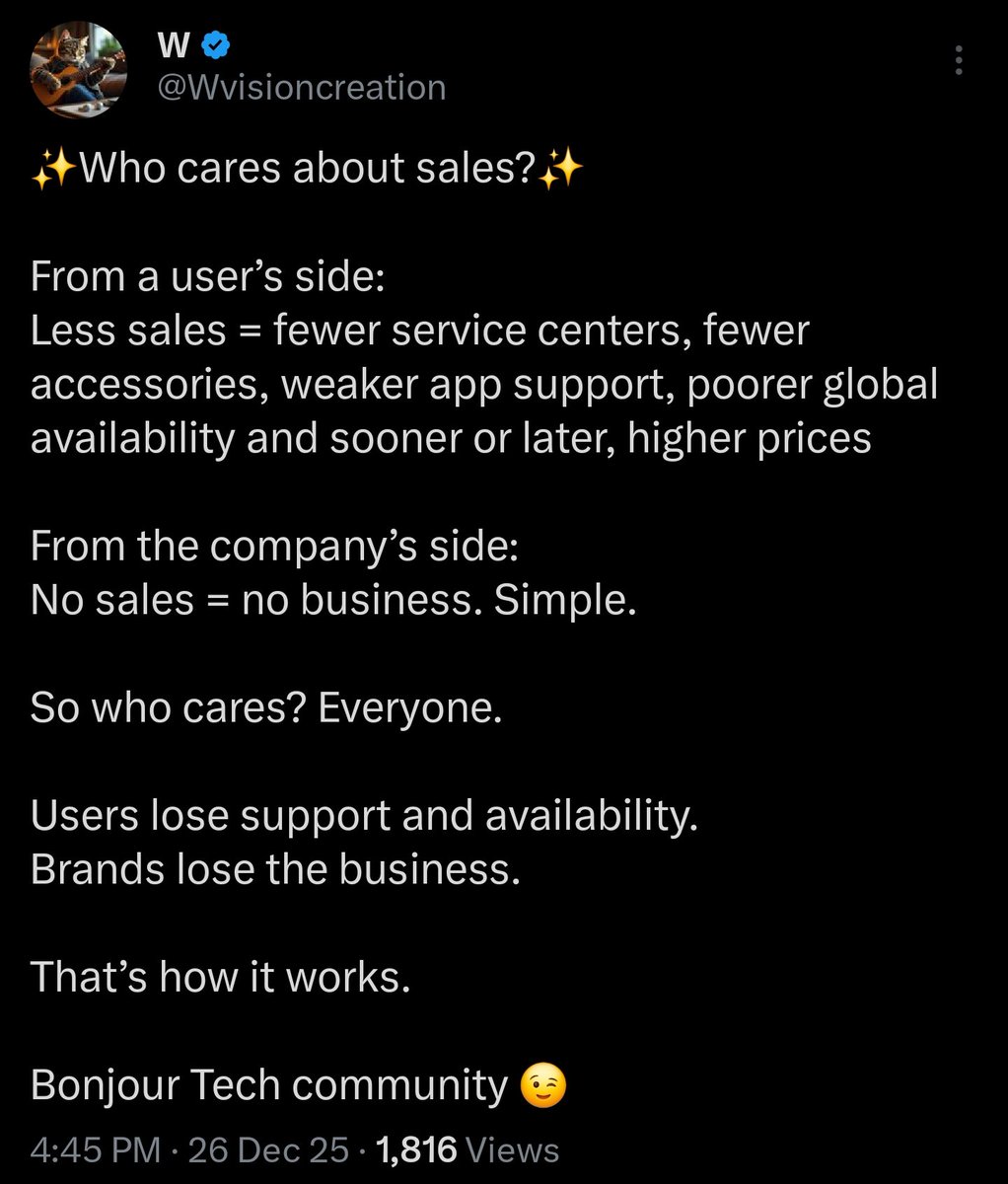 Wvisioncreation's tweet image. I said this long ago when most people argued the opposite: Sales matter. Brand image matters.

To compete on price and value, you have two paths  Build something real… or at least build your own identity.

Many did neither.

Building a phone ≠ buying specs and putting your name