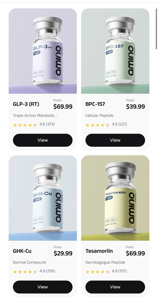 Gregster102's tweet photo. Amino club is goated use code : GREGORY17 to save 20% off your first purchase !!!

They have many products to choose from for Research purposes only of course 🧐

https://t.co/J9Tuib0PUm

#peptides #Tesamorelin #retatrutide #weightloss https://t.co/wiL5EKe64U