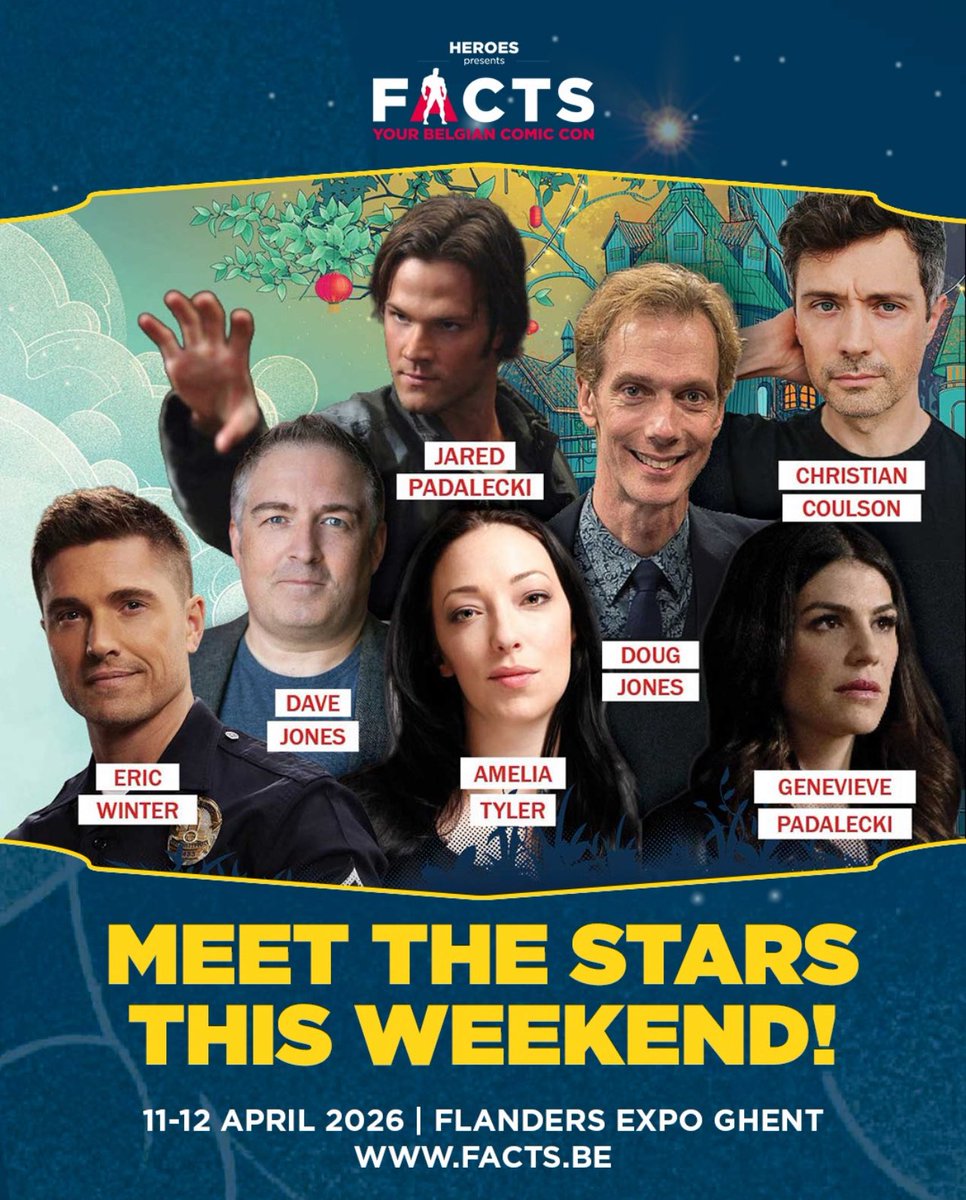 JarPad_Team's tweet photo. ๐๏ธ Jared Padalecki's Upcoming Schedule
Facts Convention
โฐ April 11 โ 12, 2026
๐ Flanders Expo Ghent, Belgium
#JaredPadalecki #JaredSchedule #FactsConvention @FACTSConvention @jarpad https://t.co/dEI7wuTsnL
