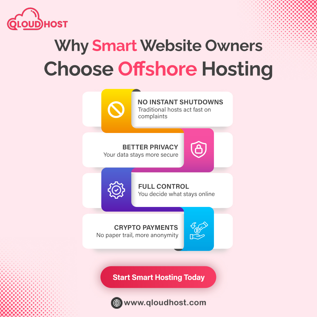 Still trusting traditional hosting with your website? Think again.

Smart website owners are switching to offshore hosting

💡 If you’re serious about your online presence

Start today: qloudhost.com

#OffshoreHosting #infographics #DMCAIgnored #QloudHost