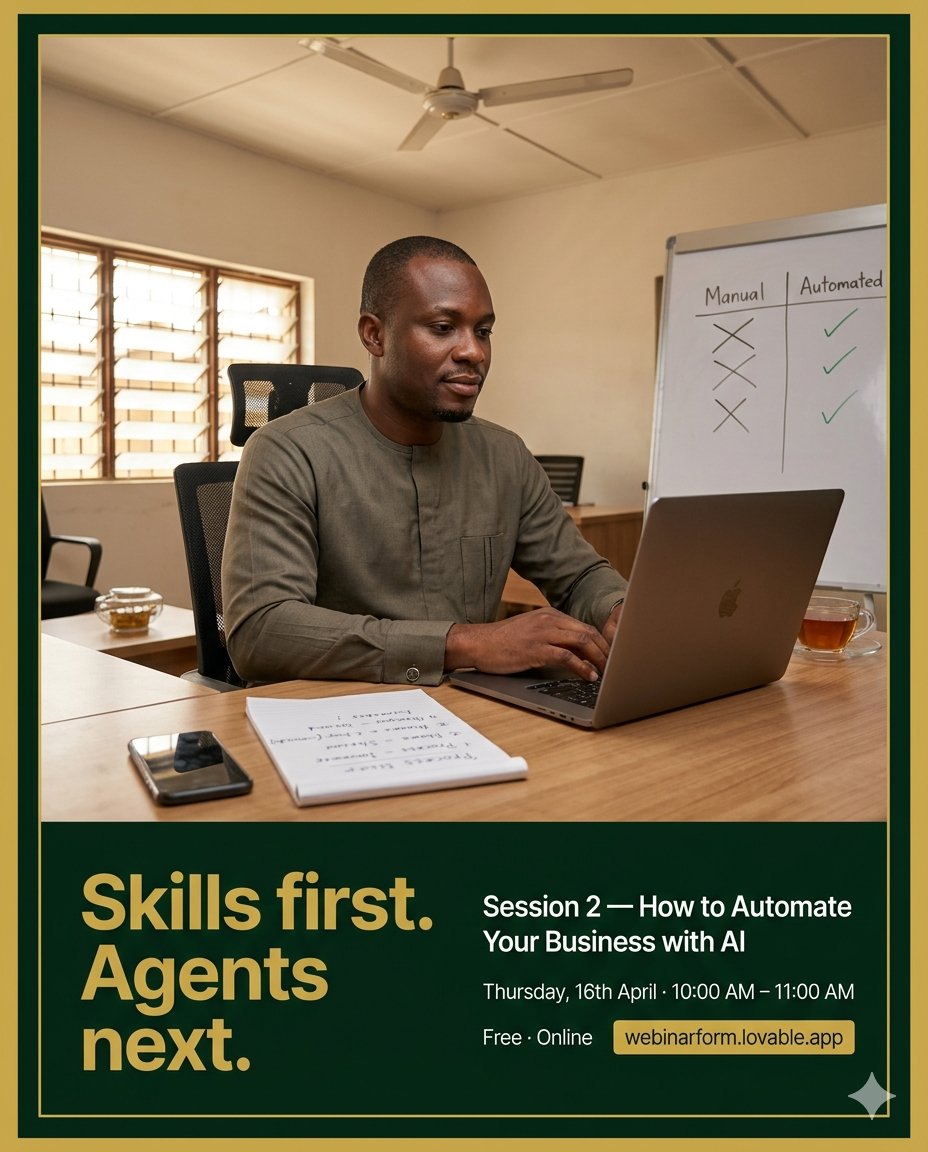 zule_educ's tweet photo. Don't build an AI agent for your business until you've seen your own workflow run without you first. Test one task with Claude's #Skills. See it work. Then decide if setting up an agent is worth it. That's the order. Thursday we show what #agent actually looks like. Sign up⬇️ https://t.co/xNHQ4BvaOq