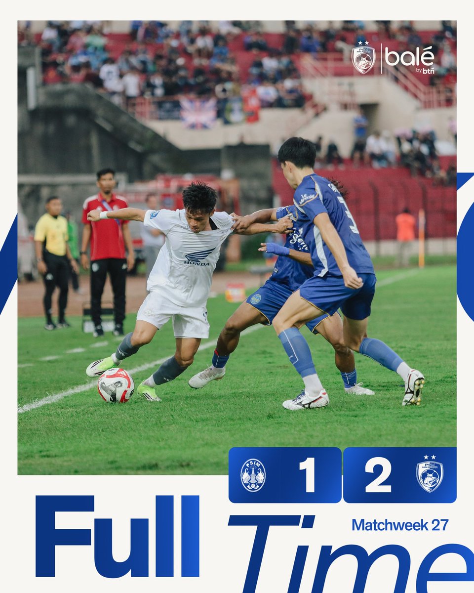 Full Time⌛
Presented by #balé by <a href="/bankbtn/">Bank BTN</a>

⚽ 79' Luka Cumic, 90+8' Dusan Lagator
🥅 54' Corfe

Kemenangan penting hari ini 🙏 
Terima kasih atas doa dan dukungan ta'

#EwakoPSM #PSMDAY #PSIMvPSM #BRISuperLeague