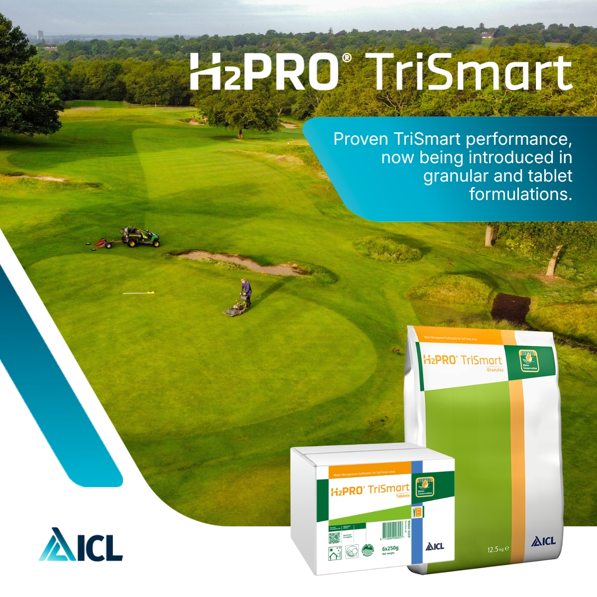 NEW: H2Pro TriSmart is now available in both tablet and granular formulations!

Both are designed to support consistent wetting performance and improved water distribution. This offers flexibility in application across turf surfaces and helps to manage dry patch risk whilst