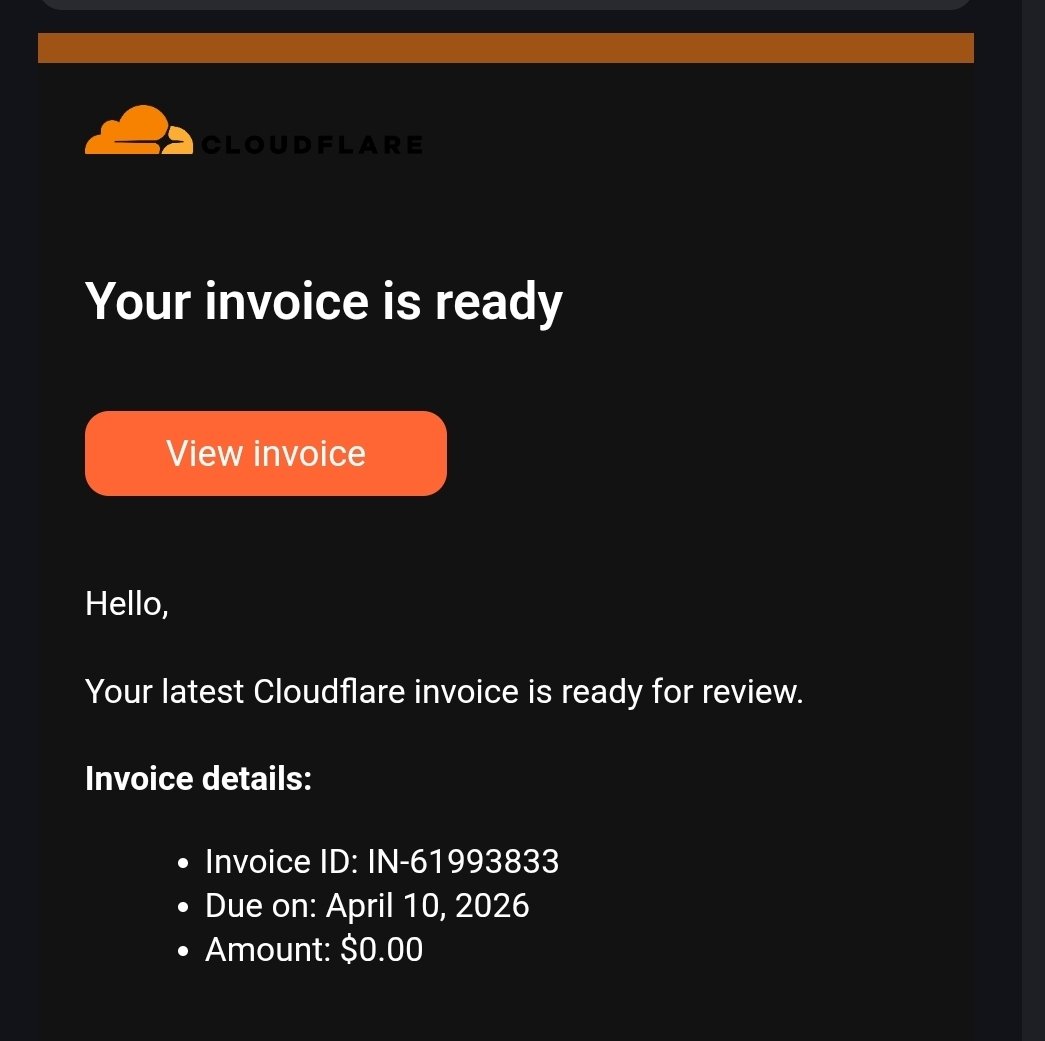 Got my first Cloudflare invoice