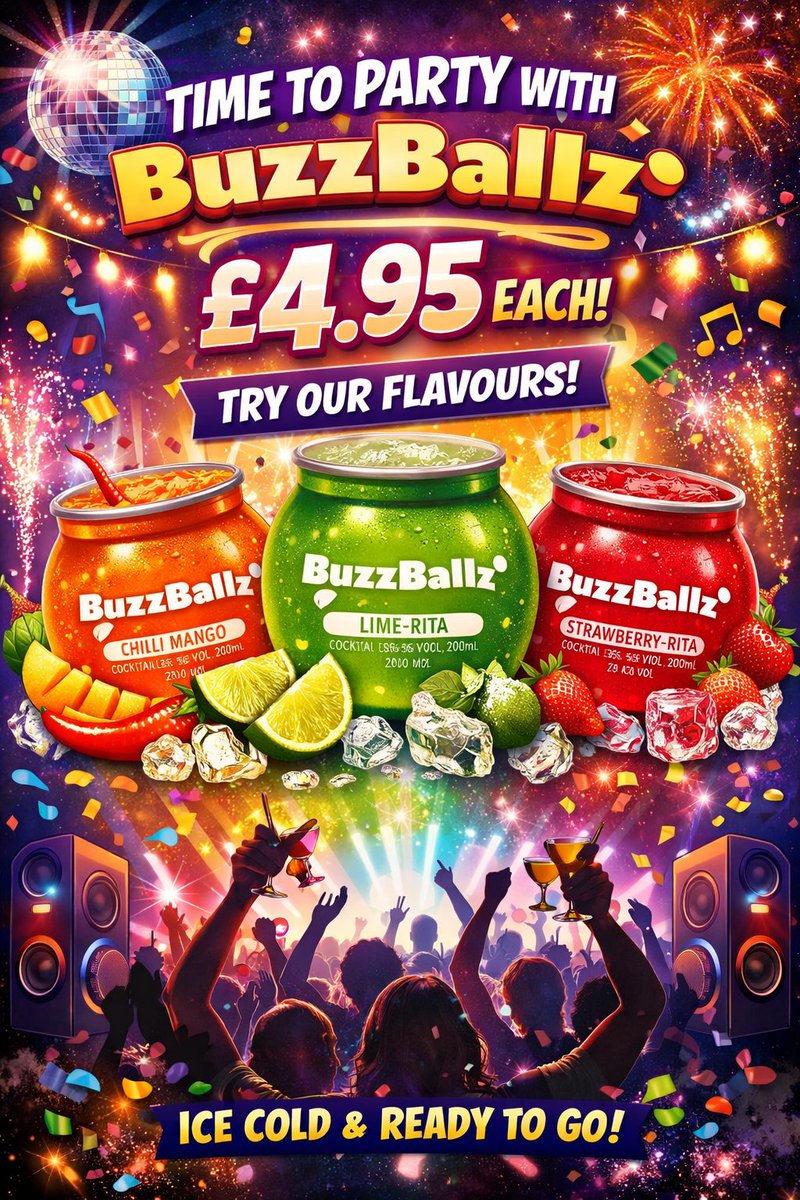 TavernLewisham's tweet image. Bad decisions? Maybe. Great stories? Definitely. 😏

BuzzBallz only £4.95 each at The Tavern 🍓🥭🍋
Chilli-Mango • Lime-Rita • Strawberry-Rita

Pick your flavour and let the night do the rest 🎉

#LewishamTavern #BuzzBallz #NightOut #PartyTime