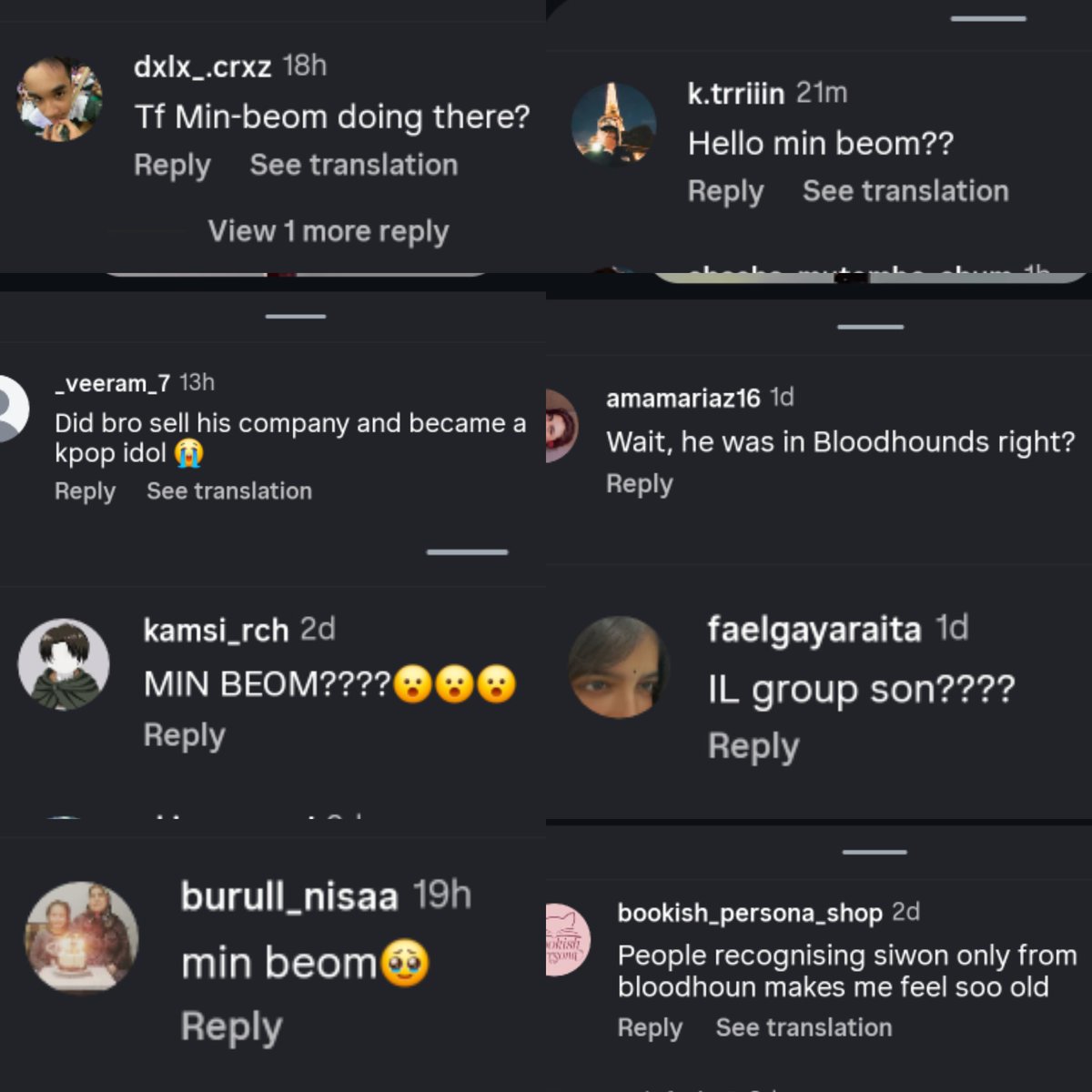 wonniemallow's tweet image. Some comments from people who found out that Hong Minbeom is actually an idol are hilarious 😂

"Did he sell his company and became a kpop idol?"
"WAITTT? Minbeom from bloodhounds is a IDOLL?????"

#시원 #SIWON #최시원 #CHOISIWON 
@siwonchoi