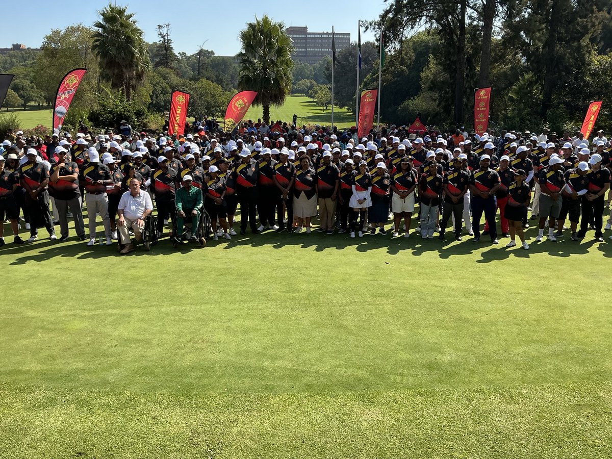 BantuHolomisa's tweet photo. With Lt Gen LK Mbatha, CHIEF SA Army. The SA Army Golf Day is underway in Tshwane, where the proceeds will go to education charity programmes of the military personnel’s children .Hon Min of Defence is in full gear as well — ready to swing. https://t.co/wevEhmJB6l