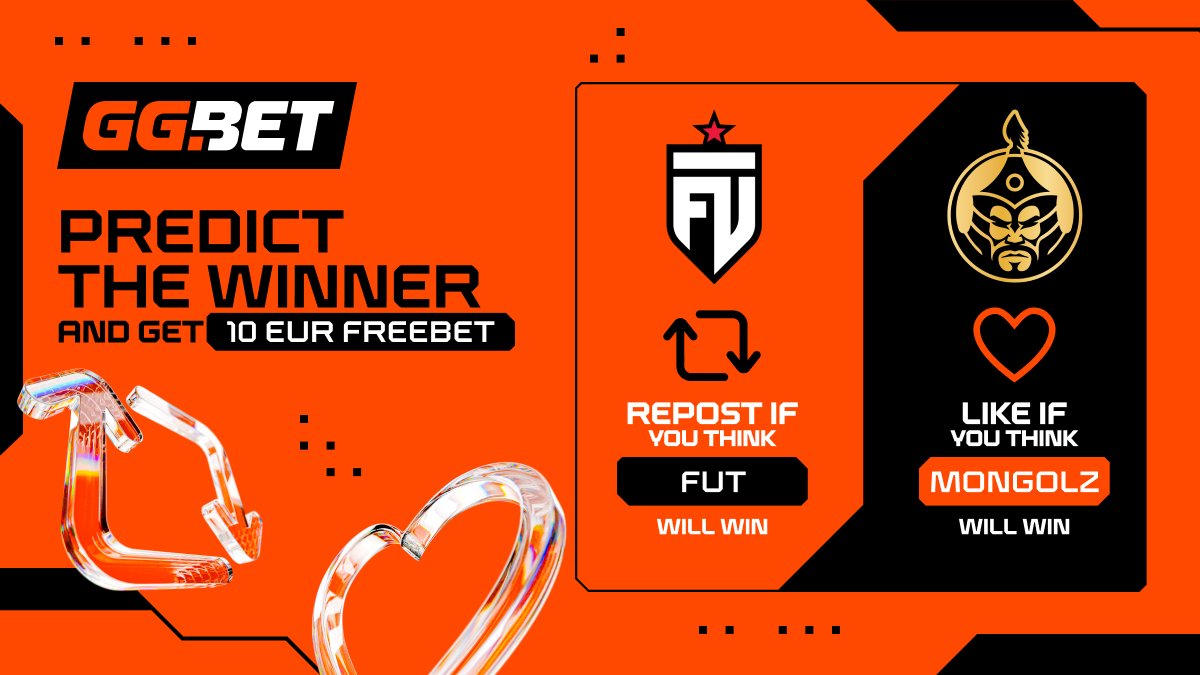 ggbet_en's tweet photo. Predict the winner and get a 10 EUR freebet! 🧡

Who will take the series? 🤔

🔁 Repost if you think FUT will win
❤️ Like if you think Mongolz will win

Tomorrow 5 lucky winners will get 10 EUR no-dep freebet! https://t.co/9L16XZFx3t