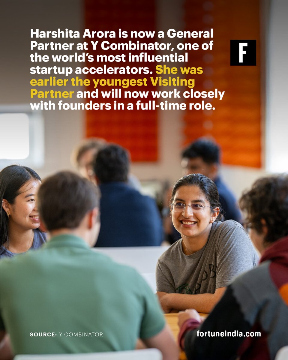 FortuneIndia's tweet image. [PART 1/2]

From teen coder to YC General Partner 🚀

Harshita Arora’s journey is all about bold bets and building big. She started coding at 13, built a crypto app at 16, and went on to co-found AtoB—now valued at $800 million. 

#HarshitaArora #YCombinator #StartupIndia