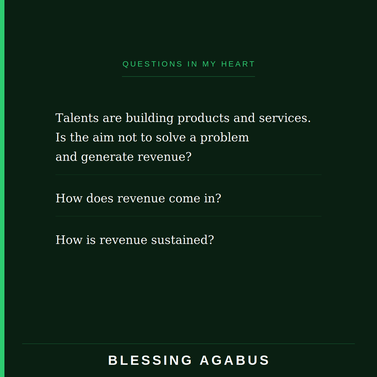 FineAgabus's tweet image. This is the deep drive that led me to start my sales and telemarketing learning. 

I want to understand, know and be a part of those who bring in the revenue while giving out worthy experience. 

#SalesJourney
#Marketing