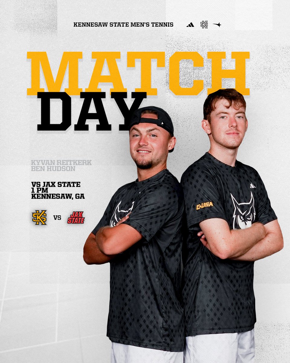 KSUOwlsMTN's tweet photo. MATCH DAY

🆚️ Jax State
⏰ 1 p.m.
📍 Kennesaw, GA

#HootyHoo https://t.co/OtMqoX2XLr