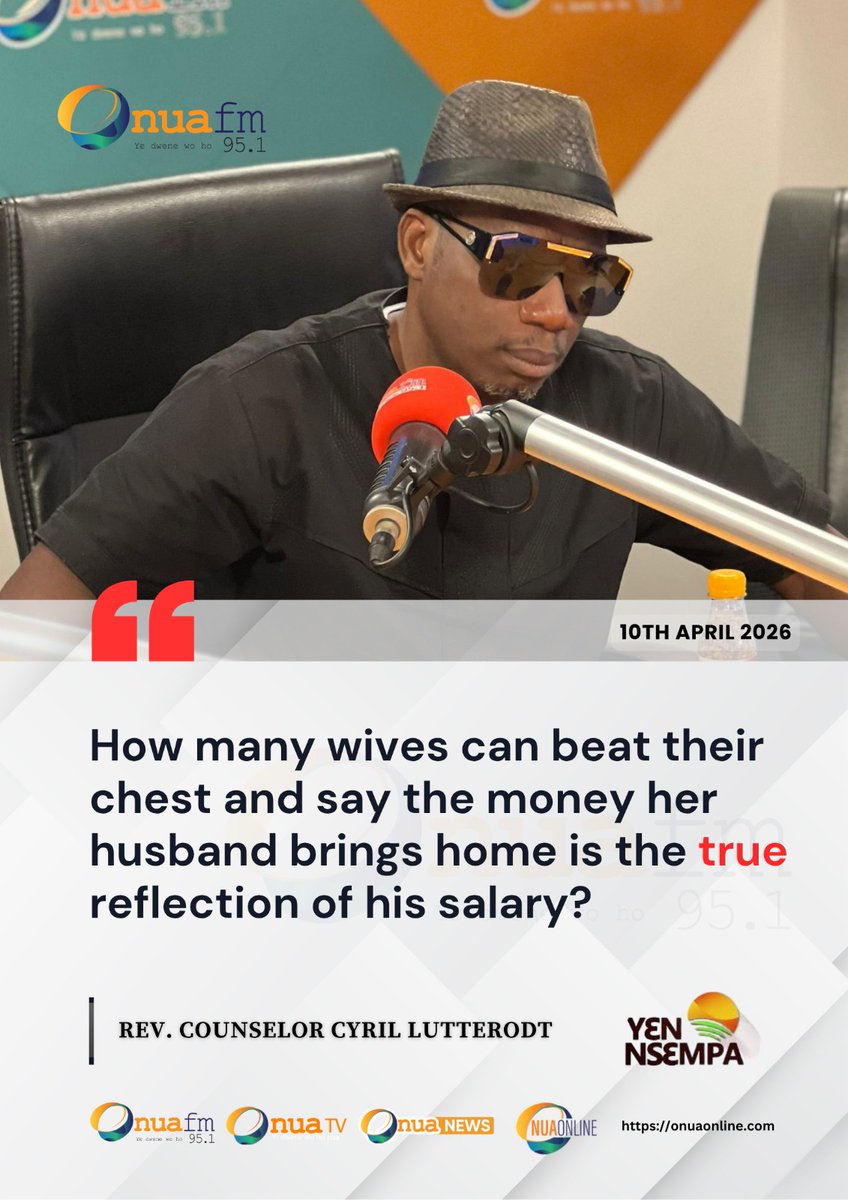 onua951fm's tweet image. Counselor Lutterodt says many wives may not actually know their husbands’ true income, and that what is brought home isn’t always the full salary.

#OnuaFM #YenNsempa