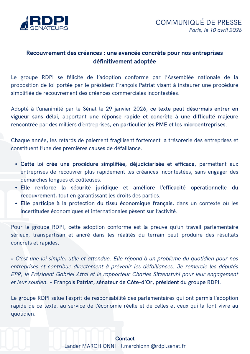 Sénateurs RDPI tweet media