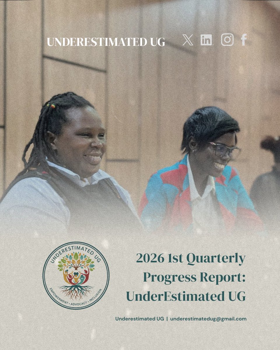 Our 2026 1st Quarterly Progress Report is OUT! 📢

From launching new economic justice projects to expanding our core team, This first quarter has been a powerhouse of advocacy and growth.

🔗 Read Full Report : Link in Bio

#UnderestimatedUG #Advocacy #Inclusion #Q1Report