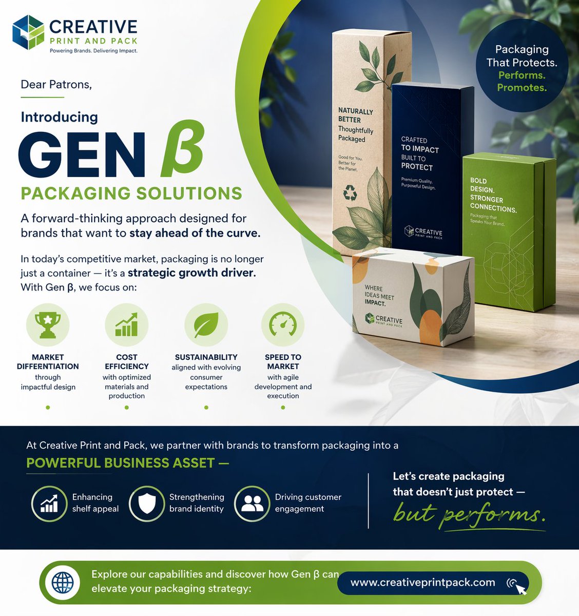 cppindia's tweet photo. Dear Patrons,

Introducing Gen β Packaging Solutions — a forward-thinking approach designed for brands that want to stay ahead of the curve.

In today’s competitive market, packaging is no longer just a container — it’s a strategic growth driver. 

#GenBeta #PackagingStrategy https://t.co/G05koGsLuS