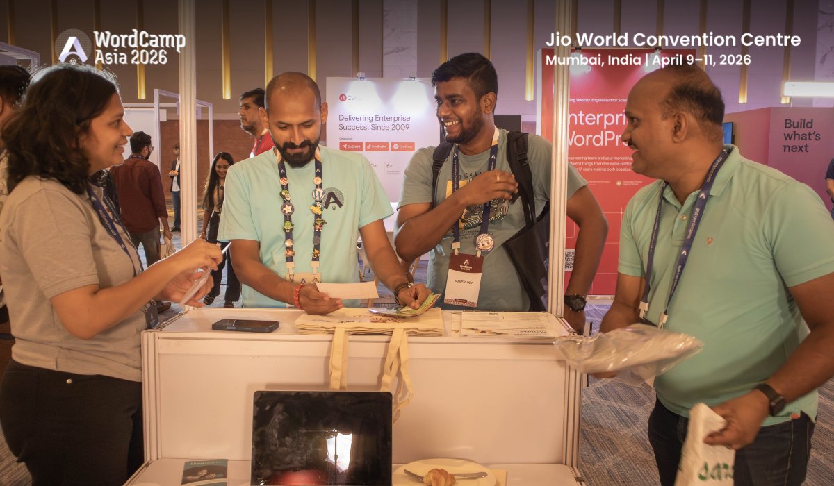 WordCampAsia's tweet image. Lively conversations &amp;amp; collaborations are happening at the Sponsor Hall 🤝

Stop by, ask questions, share ideas, and meet the people behind the WordPress companies you love 💬

#WCAsia #WordPress
