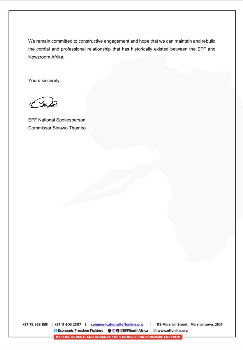 ♦️Newzroom Afrika Lies Exposed♦️

The EFF responds to the lies by Newzroom Afrika, Exposing That On The Day Of the Announcement Of MEC Of Finance Nkululeko Dunga EFF National Spokesperson Sinawo Thambo did an interview with the station.

The Week Following the Day Of Appointment,