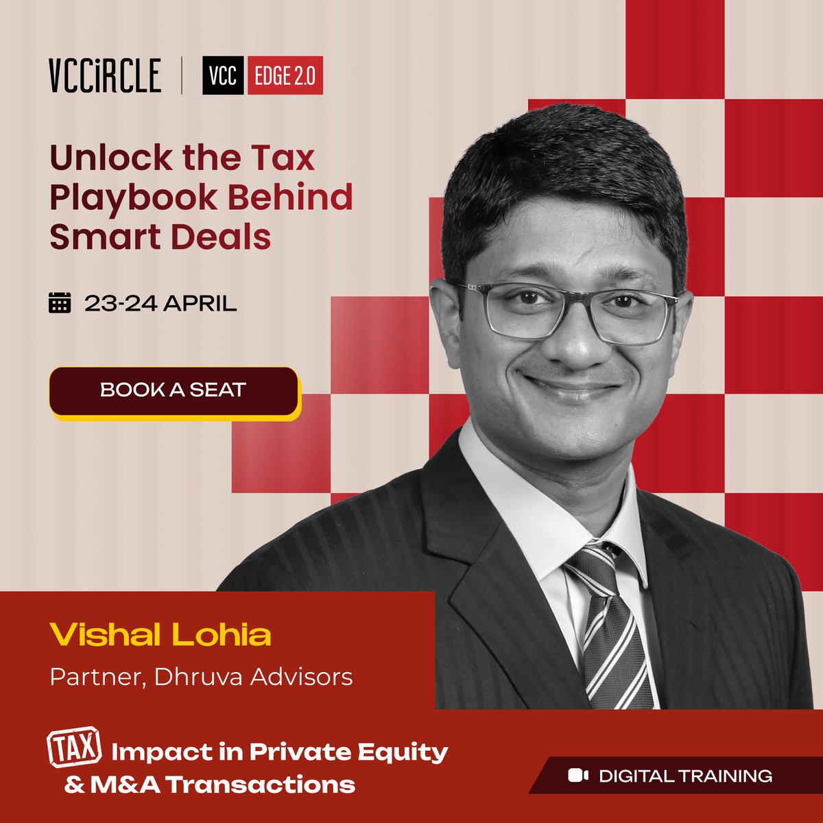 vccircle's tweet photo. #SpeakerSpotlight #VCCTraining

Vishal Lohia, Partner at Dhruva Advisors India Pvt. Ltd., brings over 13 years of experience in tax and regulatory matters. He advises across banking, financial services, and private equity sectors, with a focus on tax-efficient structures, group reorganisations, and regulatory frameworks.

He has experience advising on holding structures, succession planning, trust-based arrangements, group restructurings, and regulatory matters across RBI, SEBI, and IFSCA.

Join him at the VCCircle Tax Impact in Private Equity and M&A Transactions training to gain practical insights on navigating tax considerations in today’s deal environment.

📅 23 to 24 April 2026 | Digital Training
Book your seat: https://t.co/s0hZwctp9U

#TaxStrategy #PrivateEquity #MergersAcquisitions #DealStructuring #FinanceProfessionals