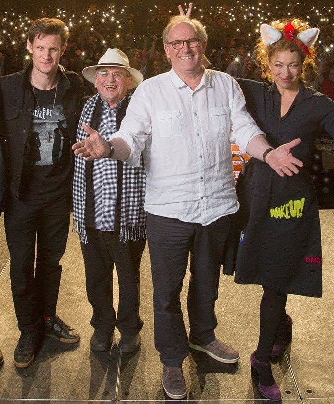 DoctorWhoPix's tweet image. Matt Smith, Sylvester McCoy, Peter Davison, and Alex Kingston #DoctorWho #DrWho