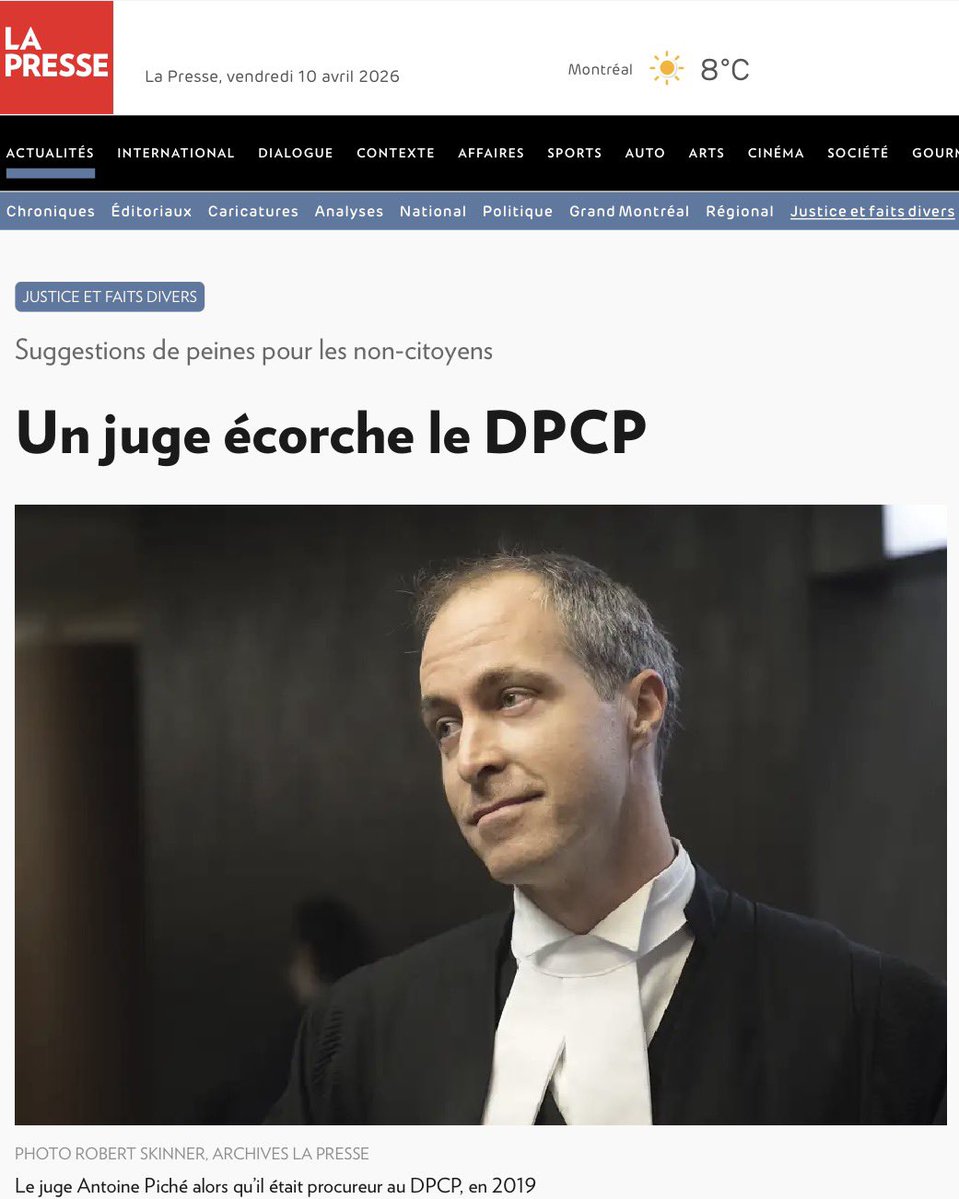 Je supporte le juge à 100%. Tu n’es pas chez vous. Tu fais un crime, tu dois faire ta peine et être expulsé. C’est tout. 

Un juge de la Cour du Québec reproche aux procureurs de la Couronne de Montréal de réduire « régulièrement » les peines suggérées aux délinquants afin de