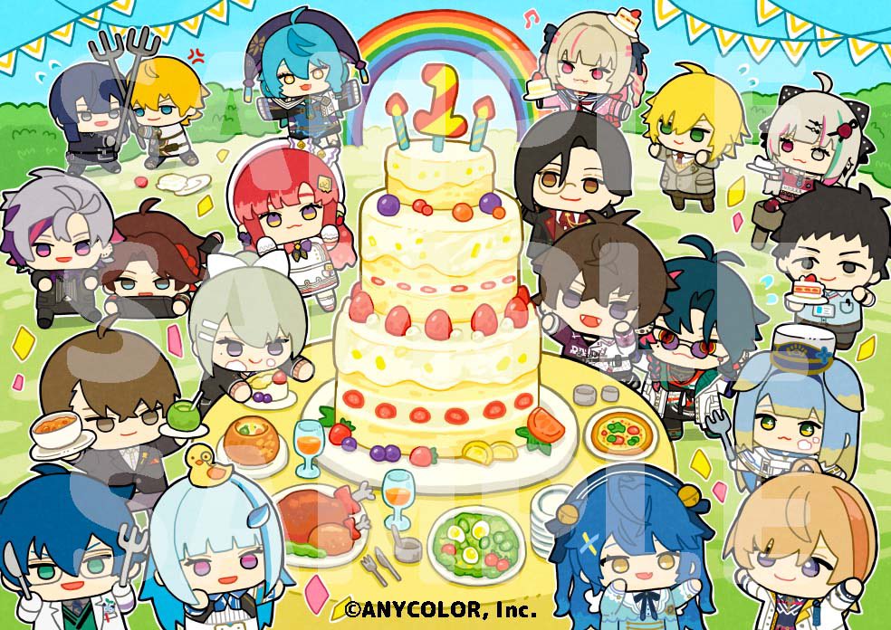 【おしごと】ぬいストアオープン１周年記念！にじぱぺたちいっぱい集合お写真を撮りました！
１周年おめでとうございます！！！🎂㊗️🎉クッキー缶やショッパーに使っていただいております〜
#ぬいストア1stAnniversary