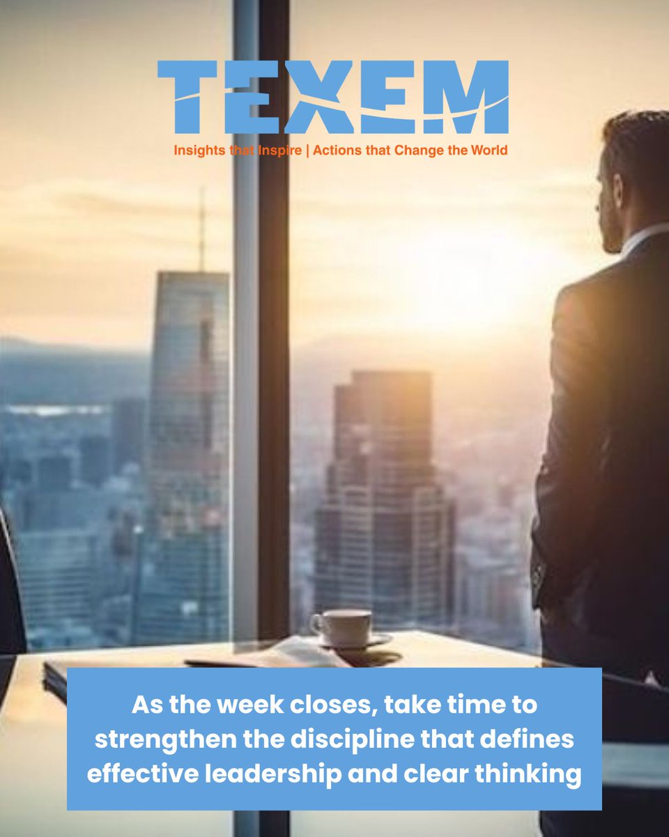 Texem_UK's tweet image. Friday is not just an end.
It is a moment to reflect, refine, and prepare.
Leadership grows through reflection.
Reflection strengthens leadership performance.

Register now to strengthen your capability: texem.co.uk/beyond-the-alg…⁠
#ExecutiveReflection #StrategicThinking