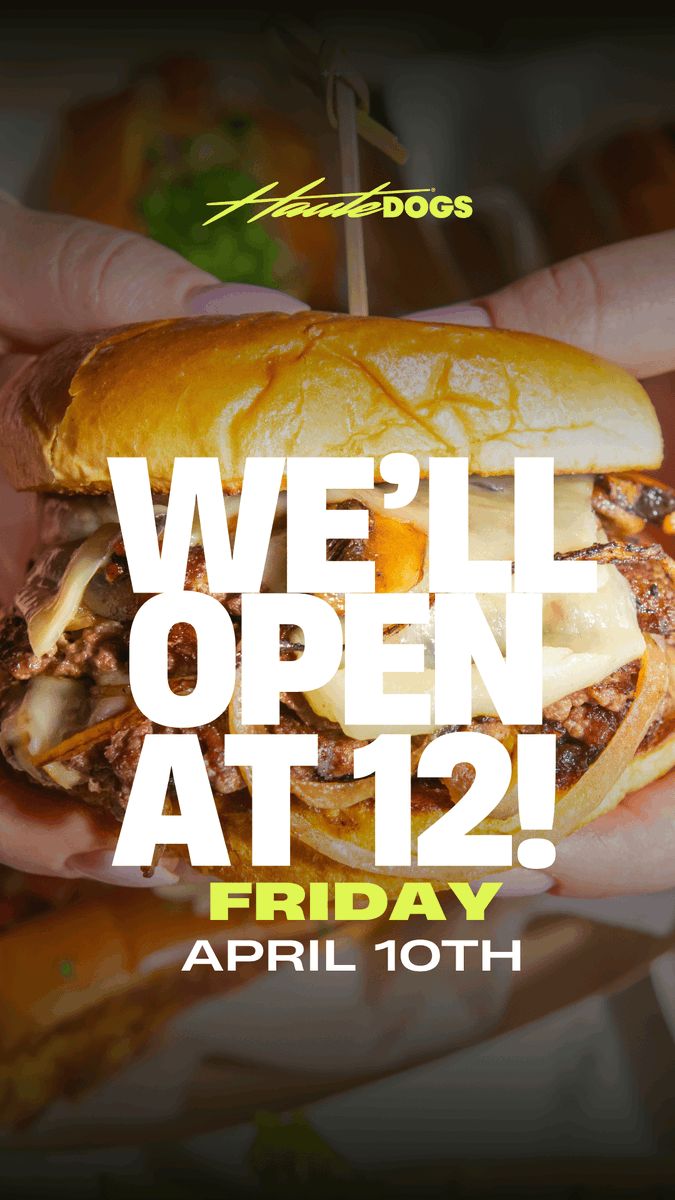 We'll be opening at 12pm on Friday, April 10th! Allowing our team to attend a very special award ceremony! See you soon, thank you!