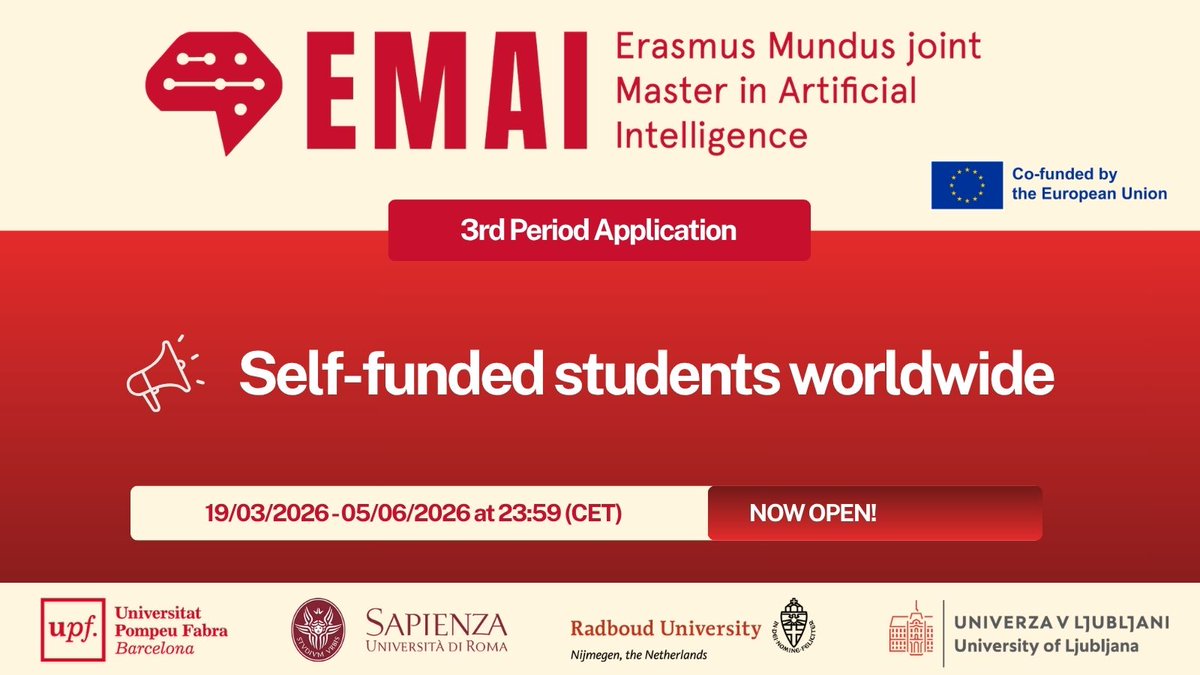 Erasmus Mundus Master in Artificial Intelligence tweet media