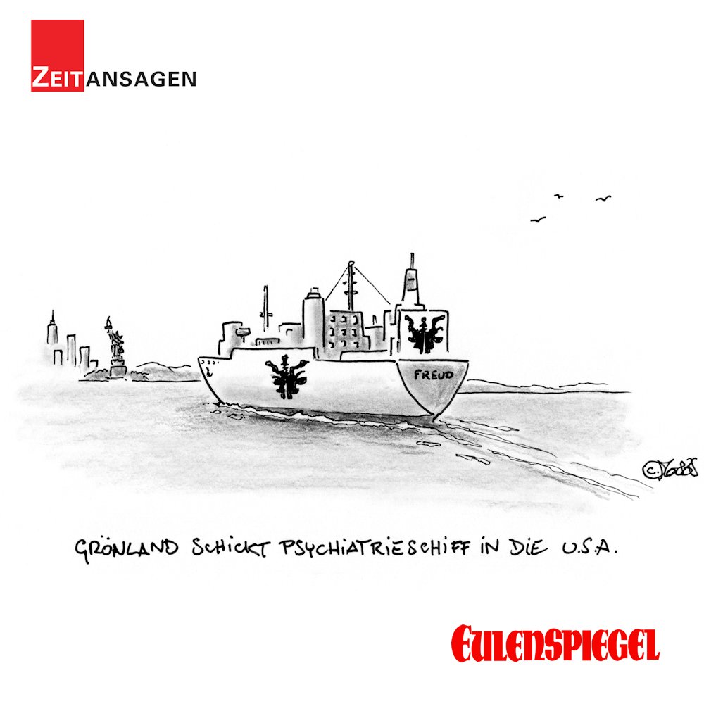 Aus dem Satiremagazin EULENSPIEGEL
eulenspiegel-zeitschrift.de/2026/04/unterw…

#Satire #Humor #Cartoons #USA #Satiremagazin