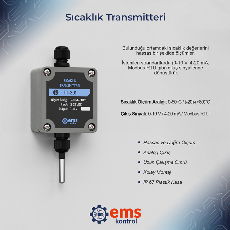 emskontrol's tweet photo. Yenilikçi teknolojimizle ortamınızın sıcaklık değerlerini hassas bir şekilde ölçüyoruz! Üstelik istenilen standartlarda çıkış sinyallerine dönüştürerek size en doğru veriyi sunuyoruz. #sıcaklıktransmitteri #sıcaklıksensörü #doğruölçüm #doğrukontrol https://t.co/lqoAWMElP8