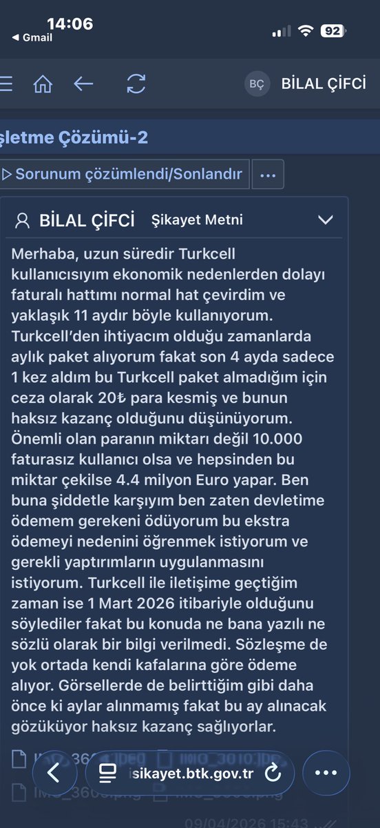 bilalcfc97's tweet photo. Sorduğum soru hariç her şeye cevap vermişler. Ben bu işin peşini bırakmayacağım, haberiniz olsun !! @Turkcell https://t.co/19w73NT0Qw
