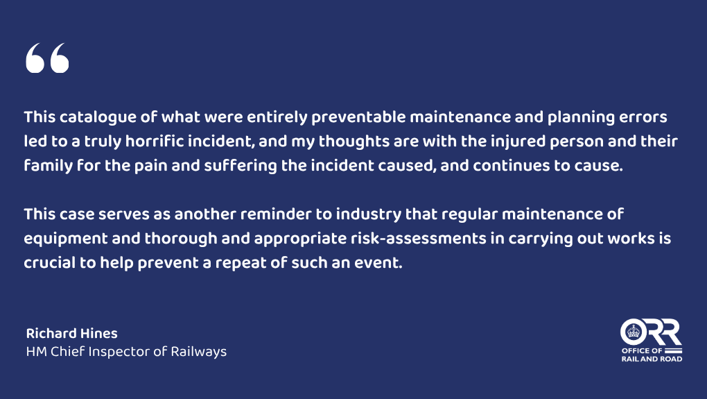 railandroad's tweet photo. Channel Tunnel Group Limited (Eurotunnel) has been fined £2.25m after pleading guilty to health and safety breaches that led to a surveyor sustaining multiple serious injuries at the Channel Tunnel terminal in Folkestone, following our investigation.

➡️ https://t.co/W1VaI1XekY https://t.co/StGWwpripk