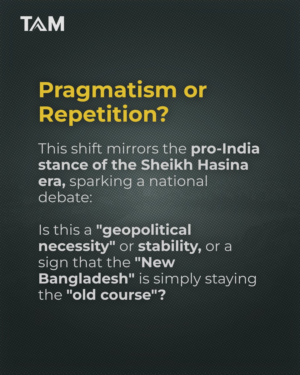 Awakeningmedia1's tweet photo. New Bangladesh, Old Ties?

Despite a revolution meant to redefine the nation, Dhaka's new leadership appears to be rapidly returning to a familiar "Delhi-first" playbook. With Foreign Minister Khalilur Rahman's recent visit to New Delhi, many are left asking: Is the "New Bangladesh" just following an old script?

From leaning on India for energy security to fast-tracking the Ganga Water Sharing Treaty, the current administration's moves closely mirror the pro-India stance of the Sheikh Hasina era.

This brings up a crucial national debate: Is this renewed engagement a pragmatic geopolitical necessity for regional stability and economic growth, or is the "New Bangladesh" simply staying the old course?

#Bangladesh #India  #SouthAsianPolitics