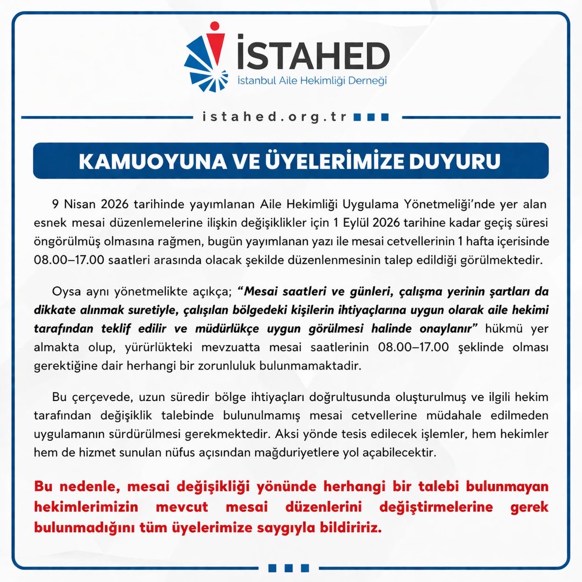 İstanbul Aile Hekimliği Derneği | İSTAHED tweet media