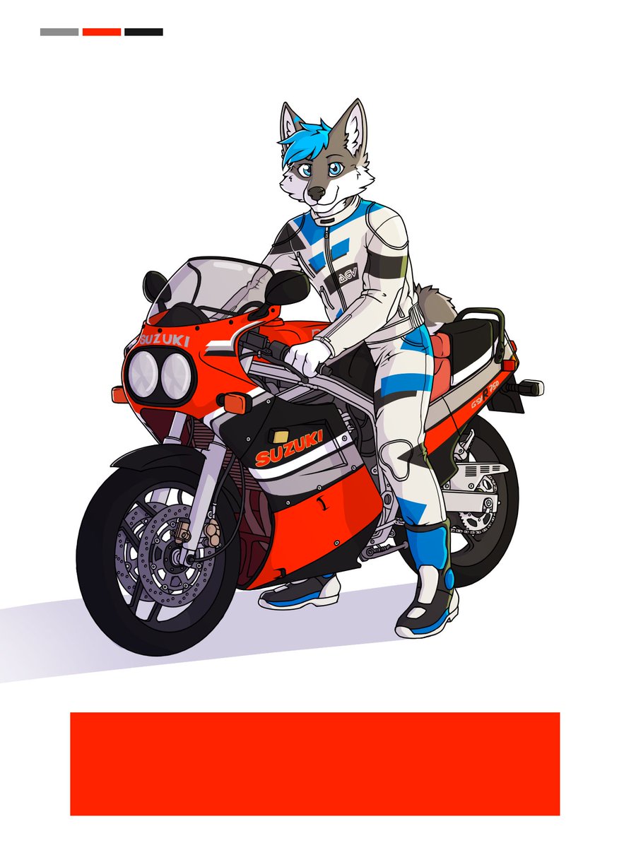 Charscale_derg's tweet photo. Possibly finished commission for @Howdy_Hou  ! #furry #motorcycle #gixxer https://t.co/1NeWKH0pKP