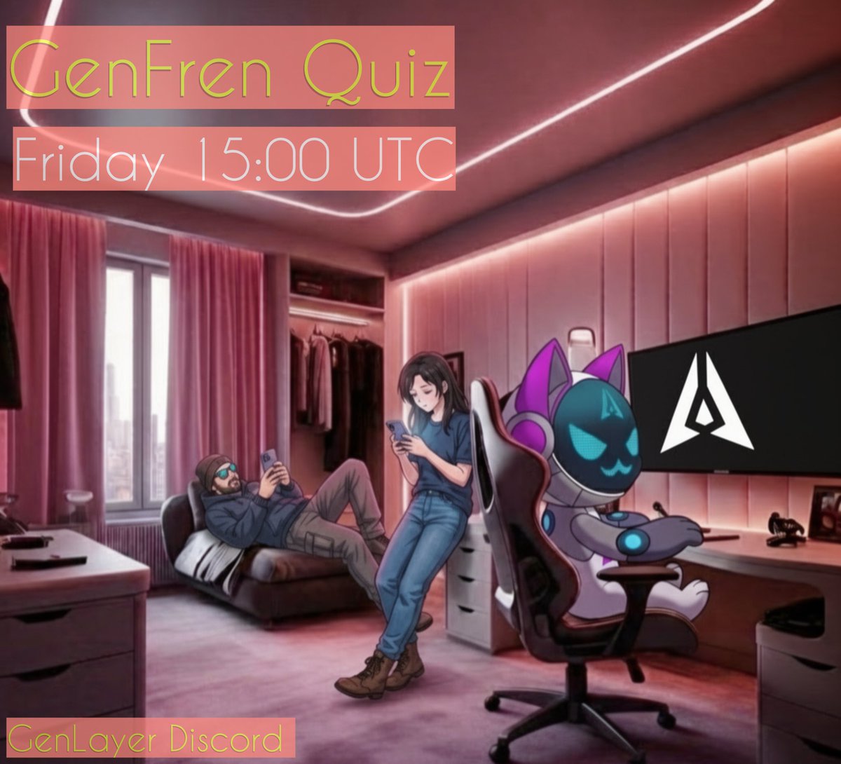 martin034548's tweet photo. Every Friday, the @GenLayer community at 15:00UTC gathers in Discord to take part in the legendary GenFren Quiz🔥
Hurry up and you take part!
GenLayer Discord (#genfren-quiz)
https://t.co/kRA0eDPULe https://t.co/LeL9WP9TEU