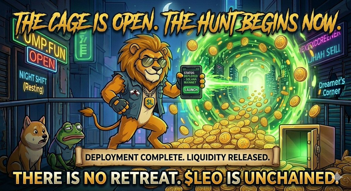 LeoTheCoin's tweet photo. Wake up, Pride! The Sun is up,and the King is already hunting. 🦁☀️

​All final checks are complete. The trap is locked. The signal is imminent.

​Don't be the one watching from the sidelines. Notifications ON. 🔔

​$LEO is imminent.

​#Solana #LEO #PreLaunch #CryptoHunting #100x https://t.co/k78g2zMwsc