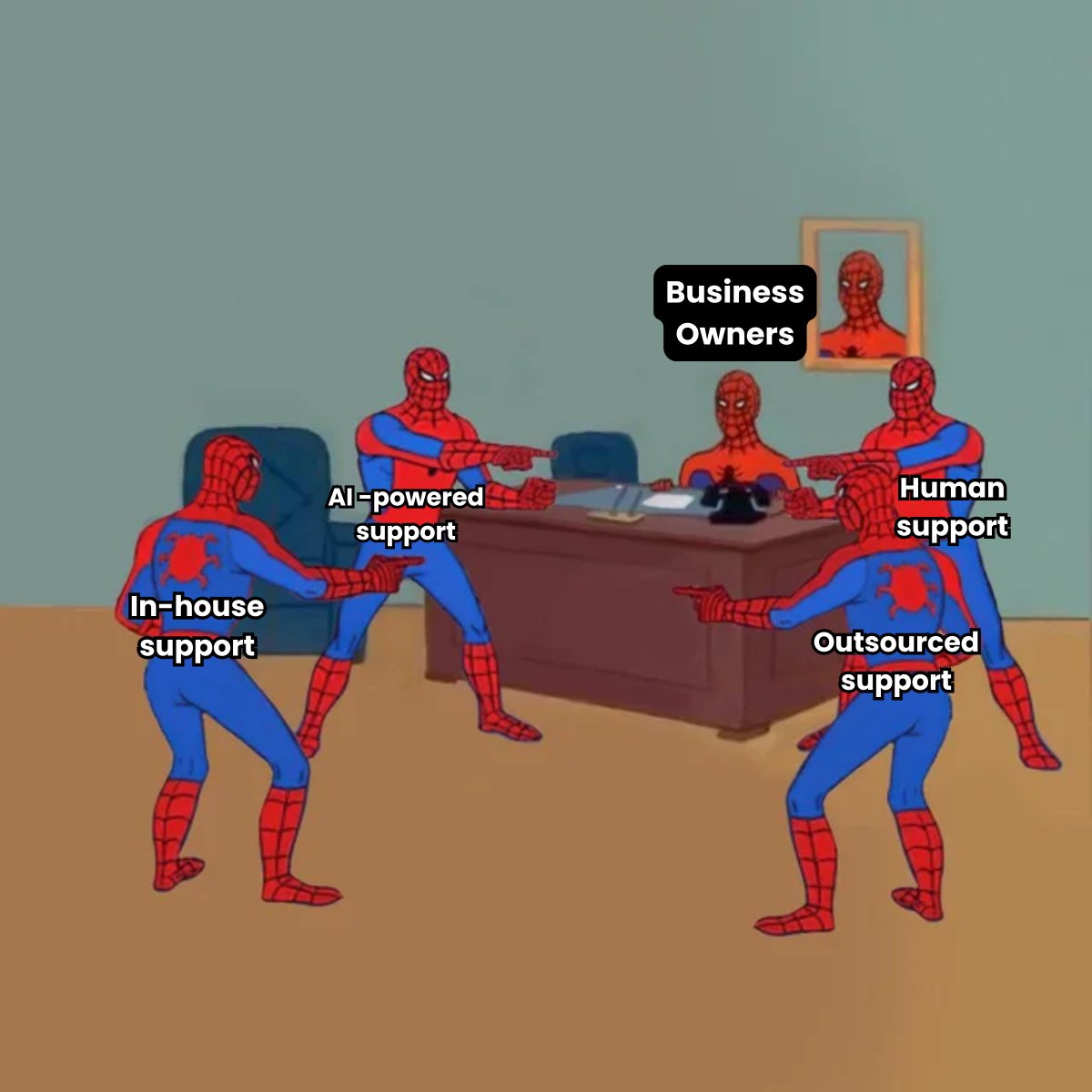LTVplus's tweet photo. Business owners trying to choose which kind of customer support they need:

But who says you have to?! @Deloitte's 2026 Future of Service Research finds that companies adopting the hybrid AI-BPO-in-house mix reported 64% higher productivity and 39% lower cost per interaction. https://t.co/l9gPdYsFAy