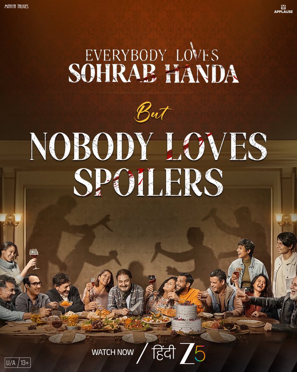 ApplauseSocial's tweet image. For those who share spoilers, your next get-together is doomed! 🤫

Everybody Loves Sohrab Handa, streaming now on #ZEE5

#EverybodyLovesSohrabHandaonZEE5