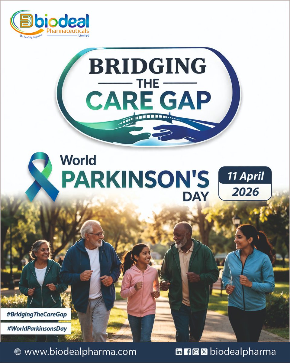 Biodealpharma's tweet photo. Bridging the Care Gap. 💙

On this World Parkinson’s Day, Biodeal stands committed to raising awareness, supporting patients, and advancing healthcare solutions that truly make a difference.

Together, let’s foster understanding, compassion, and better care for those living with Parkinson’s.

Because every step towards awareness is a step towards a better tomorrow.

📩 sales@biodealpharma.com
🌐 https://t.co/fqvrQo0v0o

#WorldParkinsonsDay #BridgingTheCareGap #HealthcareAwareness #Biodeal #Pharma