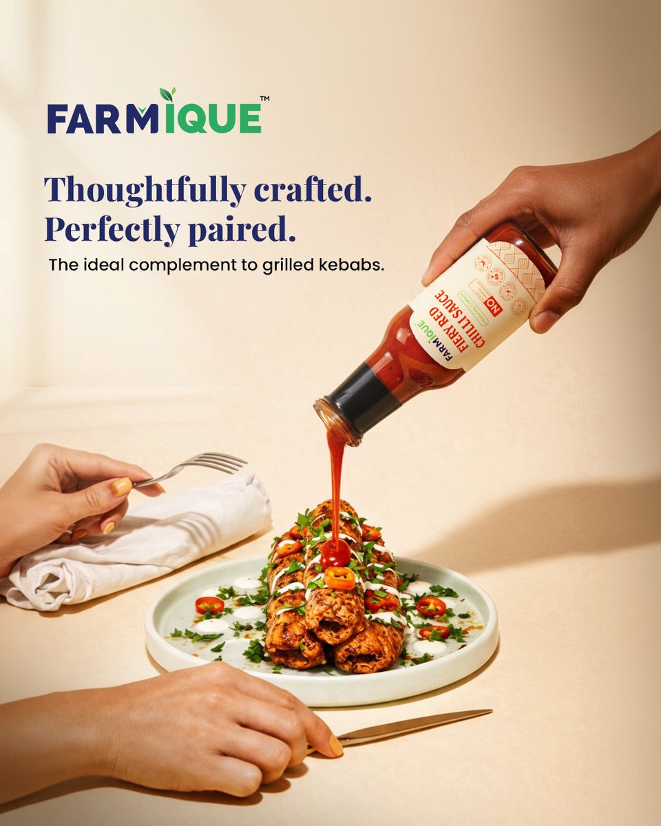 farmiquegourmet's tweet image. Thoughtfully crafted. Perfectly paired.

We turned up the heat in our #RedChilliSauce, #cleaningredients, #zerochemicals, and a #boldzing that elevates every kebab. Give your BBQ the upgrade it deserves.

Shop now: farmiquegourmet.com