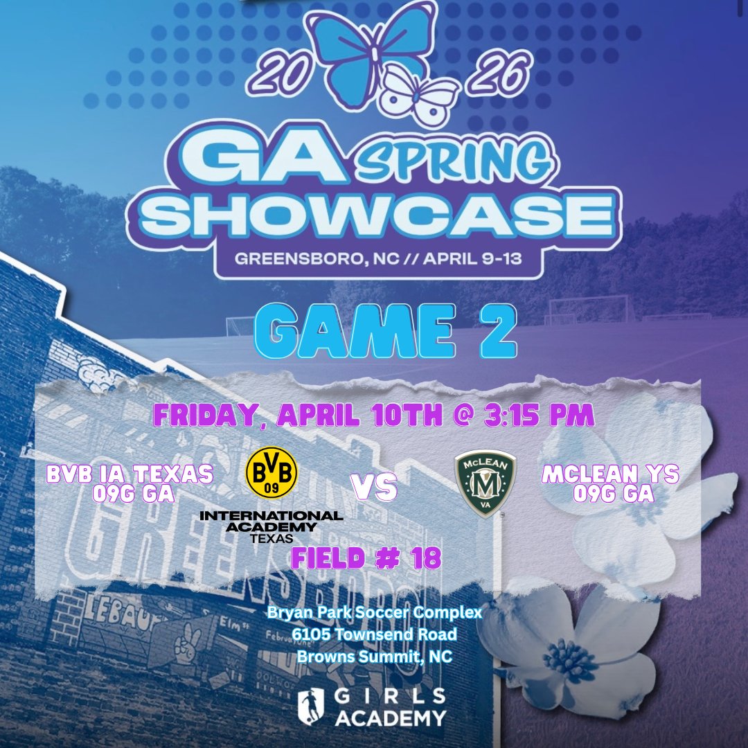 BVB09GGA's tweet photo. It’s Game Day! Come check us out on field 18 today. Let’s go BVB! @GAcademyLeague @bvbiaa @bvbiantx @ImYouthSoccer @ImCollegeSoccer @PrepSoccerTX @TopDrawerSoccer @TheSoccerWire  @girlssoccernet @ncaasoccer #bvb09gga #GAspringshowcase #soccer #soccerrecruit #soccergirls https://t.co/bdyVWzoaJw