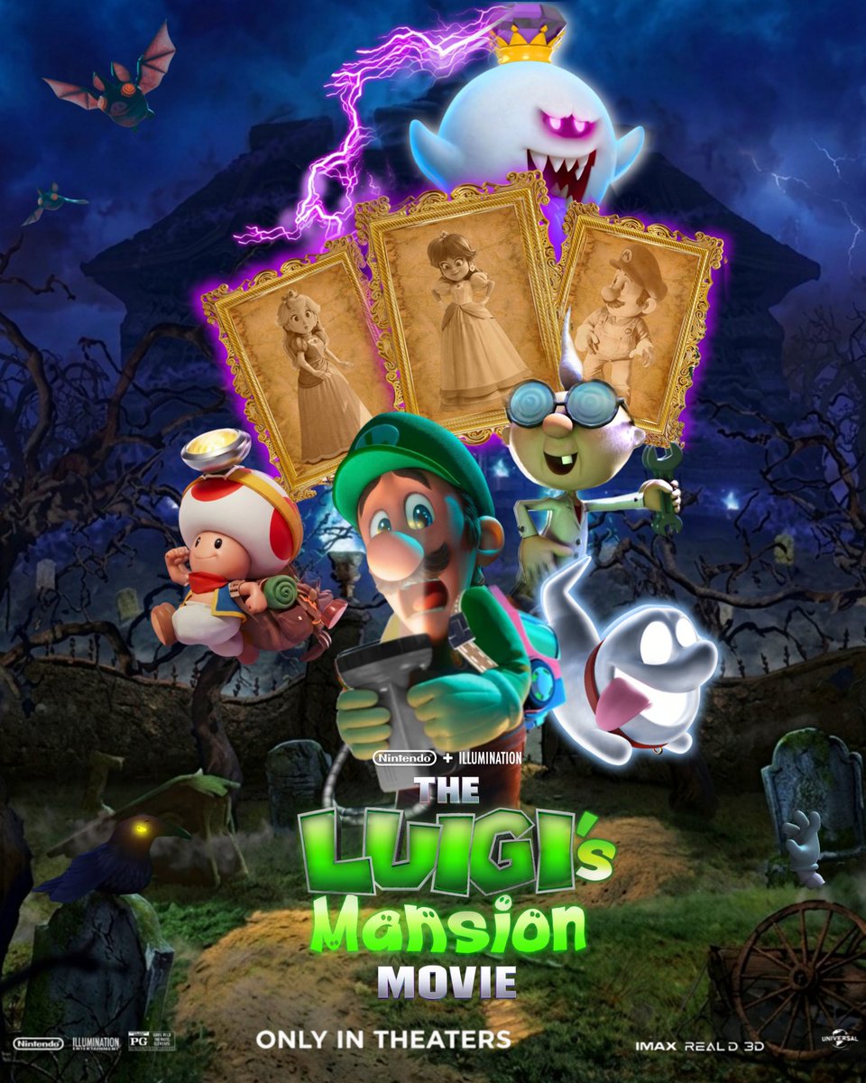 Galaxy326202's tweet image. Luigi's mansion movie poster made by me #LuigiMansion #Nintendo #SuperMario #Luigi