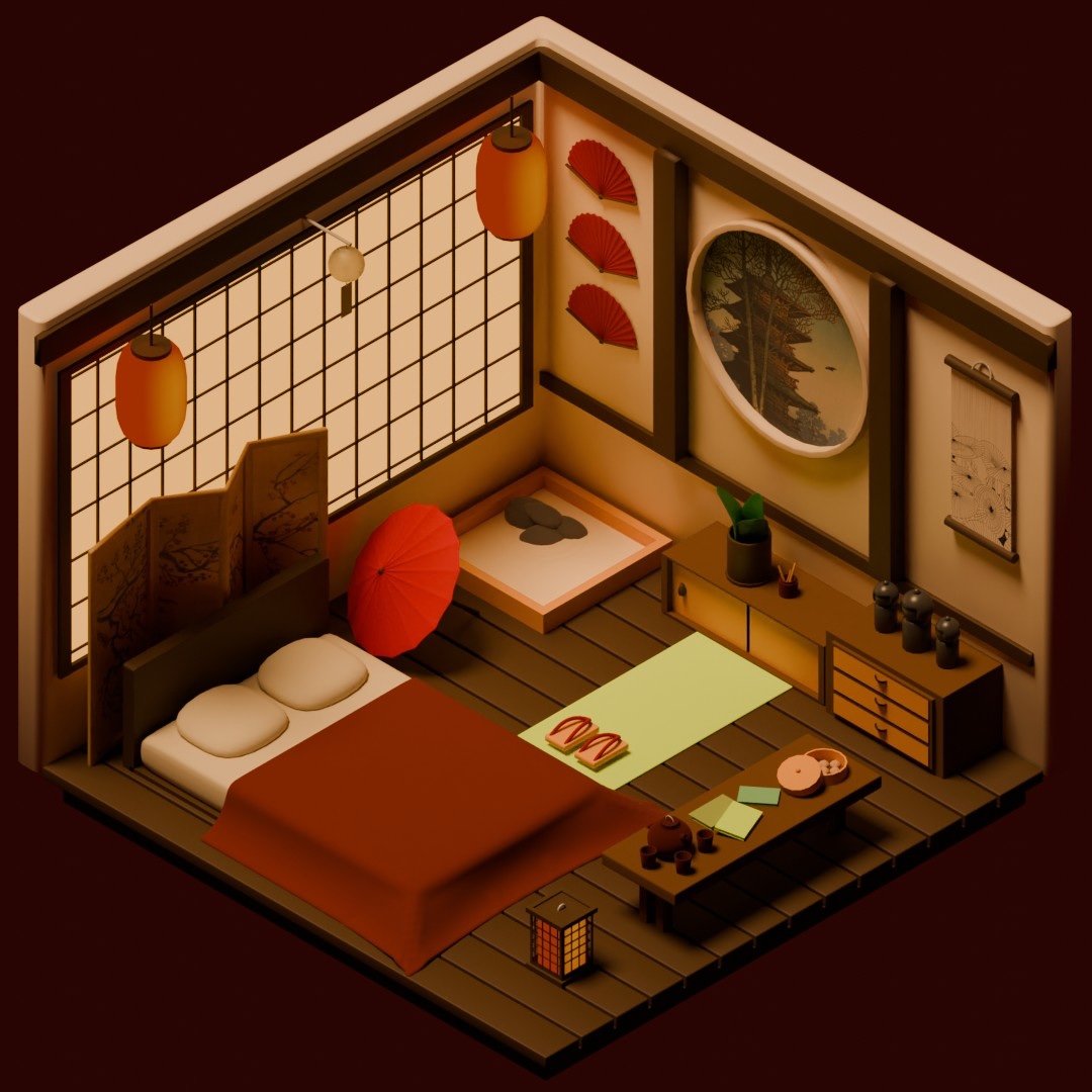 bubuzenimnida's tweet photo. I want to get some 3D modelling commissions.. how does this thing even gonna work 👀 im putting here some of my latest projects 🦥 my first project was a Japanese isometric room, then i tried to model some Japanese gardens with different seasons ✨️ https://t.co/Edmb4Mqya0