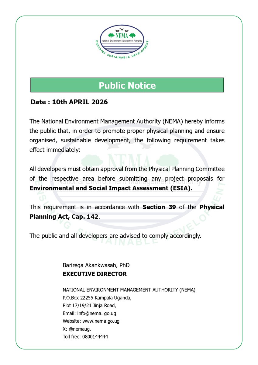 National Environment Management Authority (NEMA) tweet media