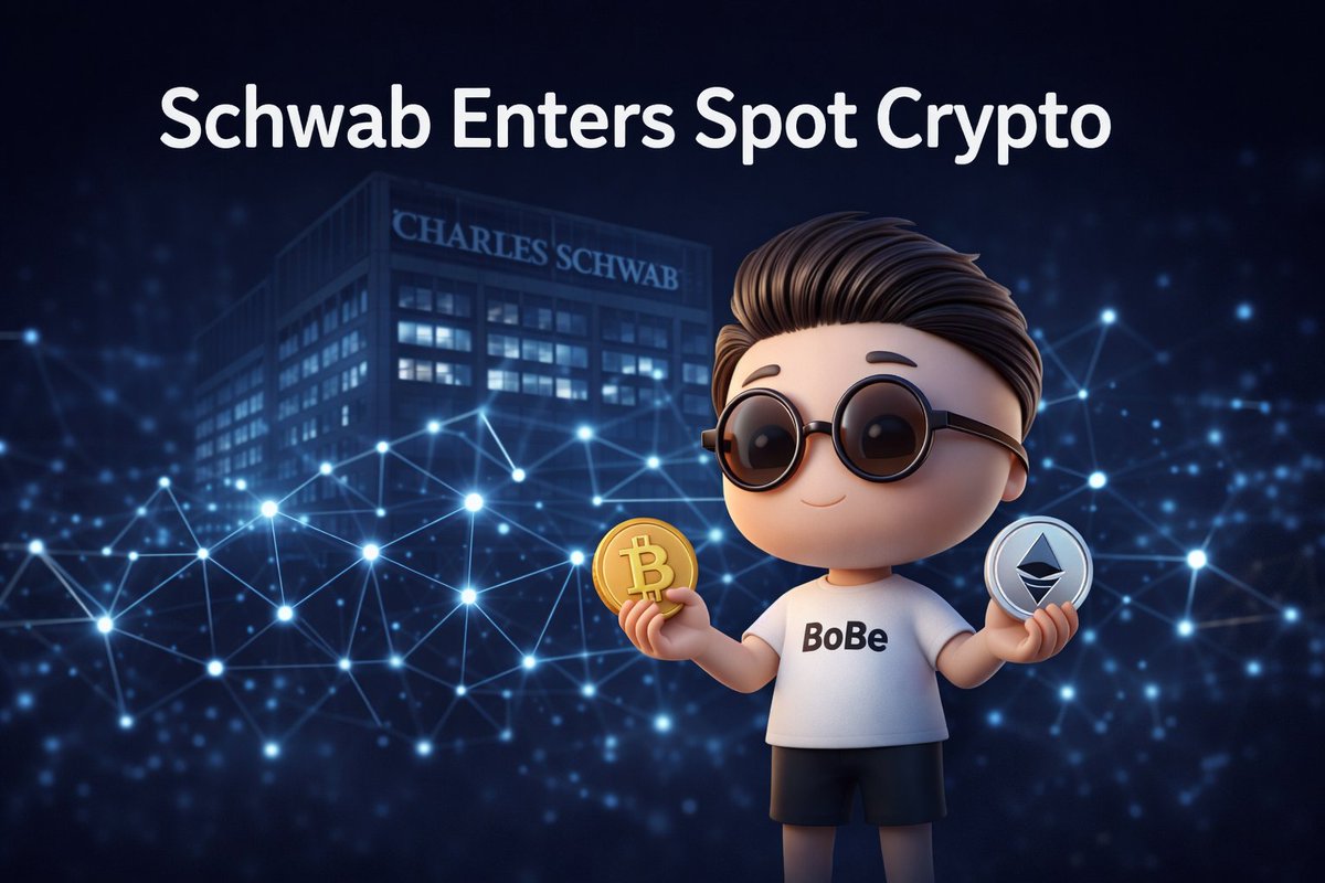 BobeApp's tweet image. Charles Schwab planning spot BTC &amp;amp; ETH trading is another reminder that crypto is here to stay.
Markets keep changing, but having a steady strategy like BoBe helps you stay on track. Learn more at BoBe.app 

 #BoBe #BoBeApp #DeFi #CryptoYield