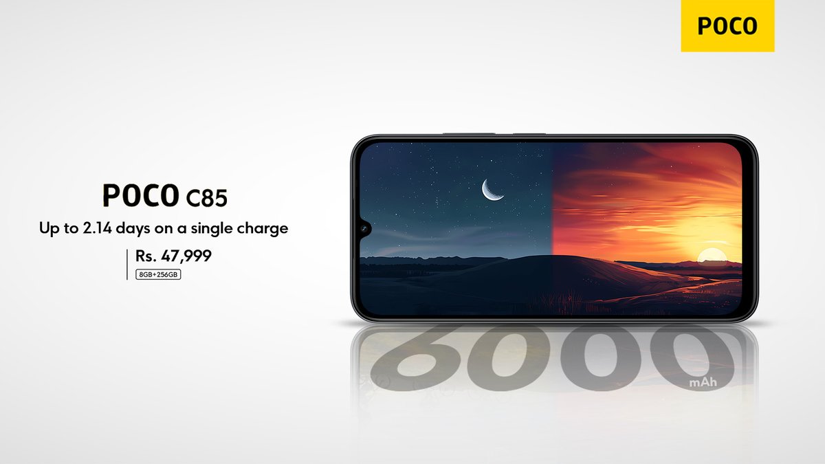 PocoPakistan's tweet photo. No need to worry when the lights go out. #POCOC85 keeps going, long after a single charge.

Buy now:
Xiaomi Sale: https://t.co/zth3D0f8ZA
Mistore: https://t.co/BbFwAJsEig
Corecart: https://t.co/nYSFe2eNkh
Website: https://t.co/n5iw2bHPR7 https://t.co/ZqZJNDXAHp
